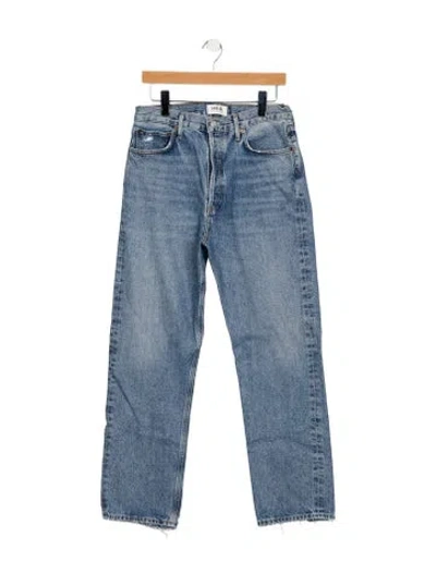 Pre-owned Agolde High-rise Straight Leg Jeans In Blue