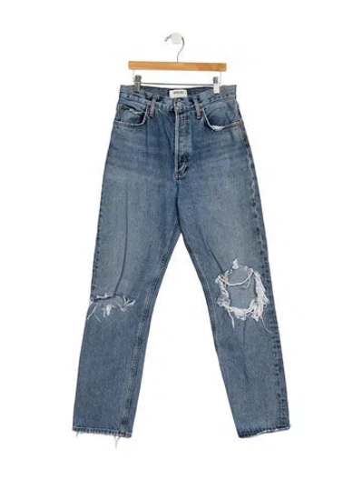 Pre-owned Agolde High-rise Straight Leg Jeans In Blue