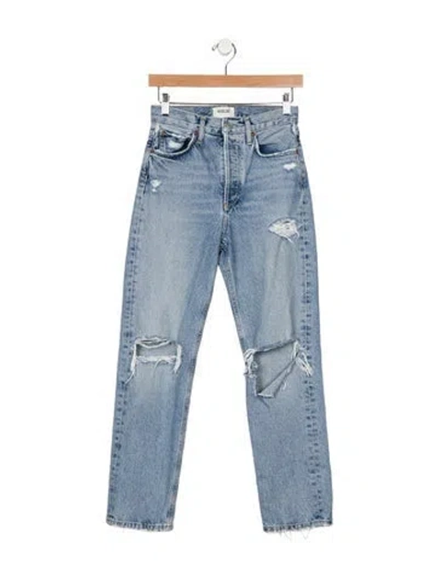 Pre-owned Agolde High-rise Straight Leg Jeans In Blue