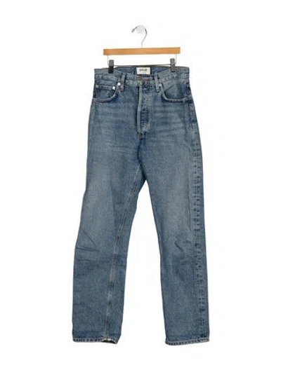 Pre-owned Agolde High-rise Straight Leg Jeans In Blue