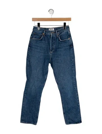 Pre-owned Agolde High-rise Straight Leg Jeans In Blue