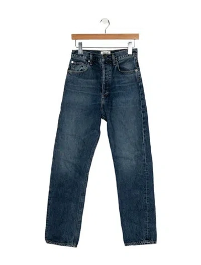 Pre-owned Agolde High-rise Straight Leg Jeans In Blue