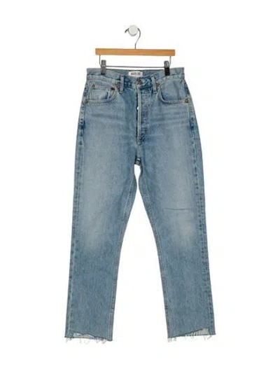 Pre-owned Agolde High-rise Straight Leg Jeans In Blue