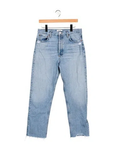 Pre-owned Agolde High-rise Straight Leg Jeans In Blue