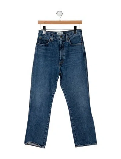 Pre-owned Agolde High-rise Straight Leg Jeans In Blue