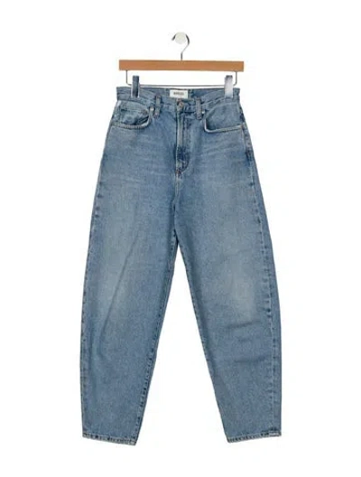 Pre-owned Agolde High-rise Straight Leg Jeans In Blue