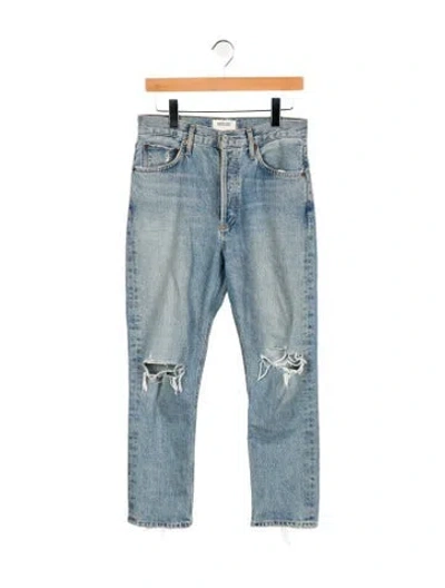 Pre-owned Agolde High-rise Straight Leg Jeans In Blue
