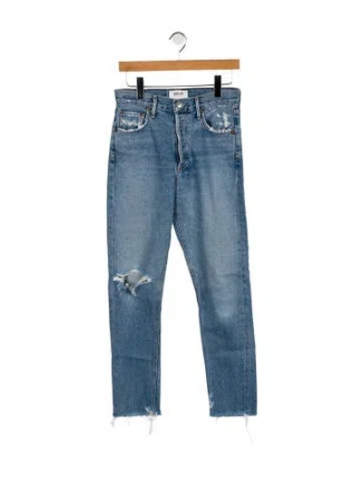 Pre-owned Agolde High-rise Straight Leg Jeans In Blue