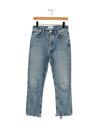 Pre-owned Agolde High-rise Straight Leg Jeans In Blue