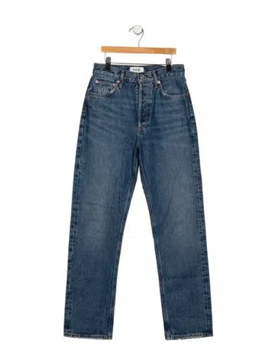Pre-owned Agolde High-rise Straight Leg Jeans In Blue