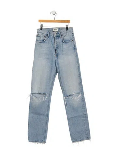 Pre-owned Agolde High-rise Straight Leg Jeans In Blue
