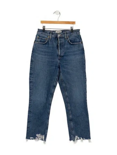 Pre-owned Agolde High-rise Straight Leg Jeans In Blue