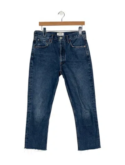 Pre-owned Agolde High-rise Straight Leg Jeans In Blue
