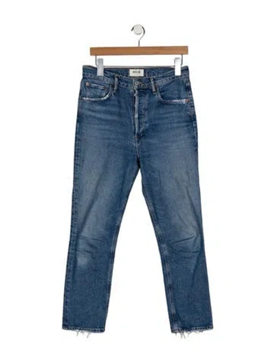 Pre-owned Agolde High-rise Straight Leg Jeans In Blue