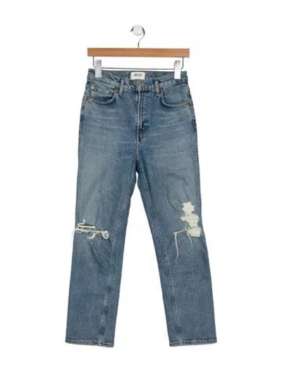 Pre-owned Agolde High-rise Straight Leg Jeans In Blue