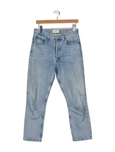 Pre-owned Agolde High-rise Straight Leg Jeans In Blue