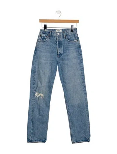 Pre-owned Agolde High-rise Straight Leg Jeans In Blue