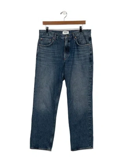 Pre-owned Agolde High-rise Straight Leg Jeans In Blue