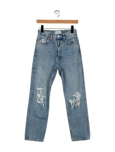 Pre-owned Agolde High-rise Straight Leg Jeans In Blue