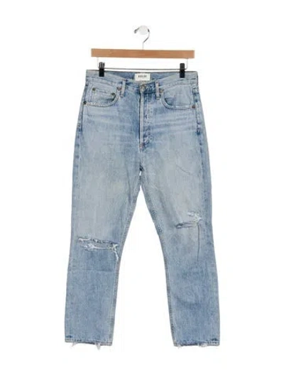 Pre-owned Agolde High-rise Straight Leg Jeans In Blue