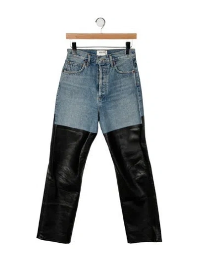 Pre-owned Agolde High-rise Straight Leg Jeans In Blue