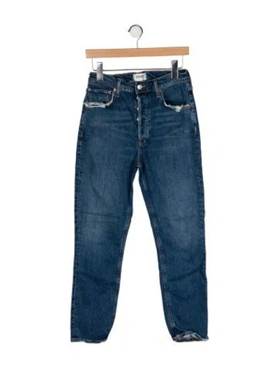 Pre-owned Agolde High-rise Straight Leg Jeans In Blue