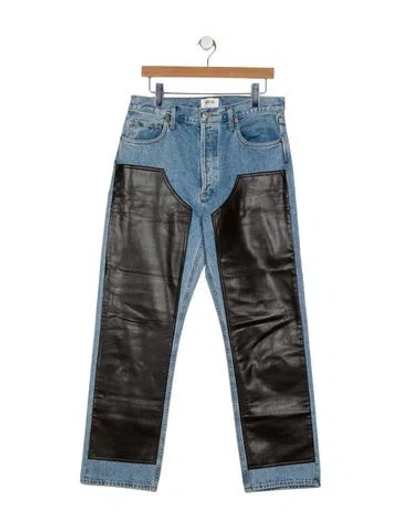 Pre-owned Agolde High-rise Straight Leg Jeans In Blue