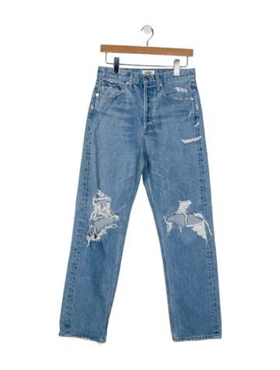Pre-owned Agolde High-rise Straight Leg Jeans In Blue