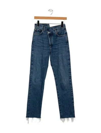 Pre-owned Agolde High-rise Straight Leg Jeans In Blue