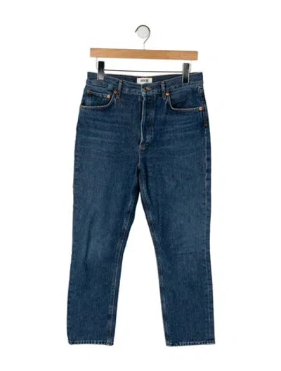 Pre-owned Agolde High-rise Straight Leg Jeans In Blue