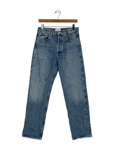 Pre-owned Agolde High-rise Straight Leg Jeans In Blue