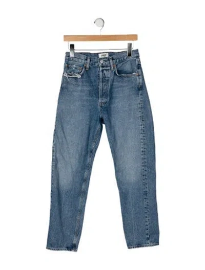 Pre-owned Agolde High-rise Straight Leg Jeans In Blue