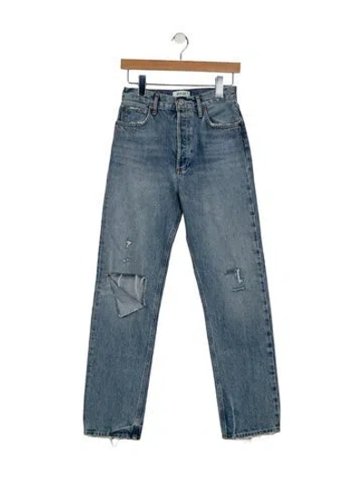 Pre-owned Agolde High-rise Straight Leg Jeans In Blue