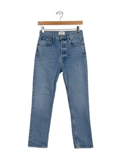 Pre-owned Agolde High-rise Straight Leg Jeans In Blue