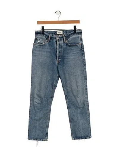 Pre-owned Agolde High-rise Straight Leg Jeans In Blue