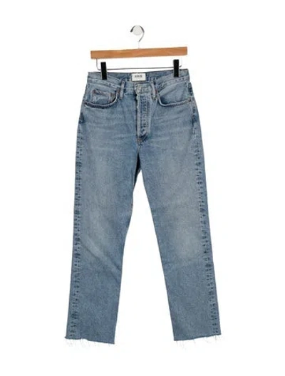 Pre-owned Agolde High-rise Straight Leg Jeans In Blue
