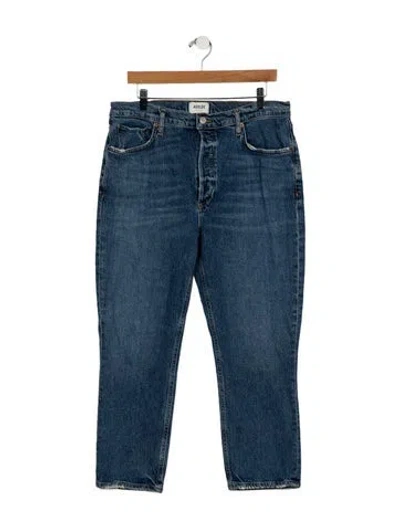 Pre-owned Agolde High-rise Straight Leg Jeans In Blue