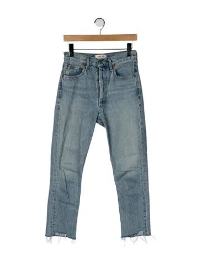 Pre-owned Agolde High-rise Straight Leg Jeans In Blue