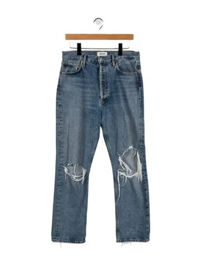 Pre-owned Agolde High-rise Straight Leg Jeans In Blue
