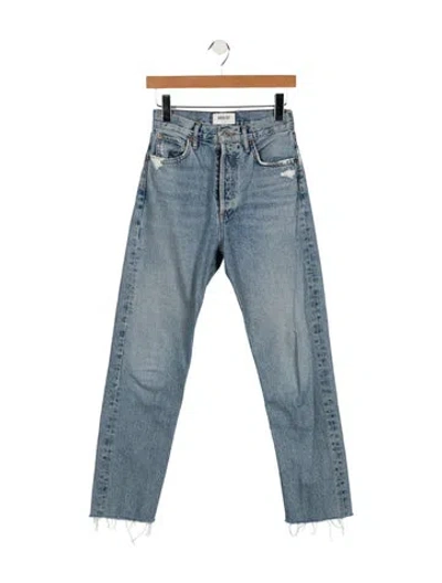 Pre-owned Agolde High-rise Straight Leg Jeans In Blue