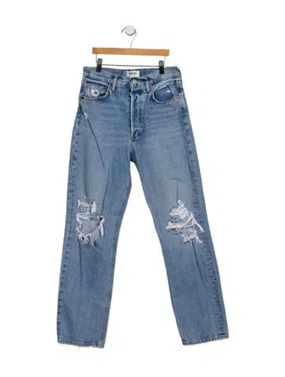 Pre-owned Agolde High-rise Straight Leg Jeans In Blue