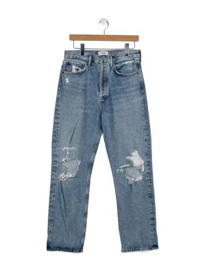 Pre-owned Agolde High-rise Straight Leg Jeans In Blue