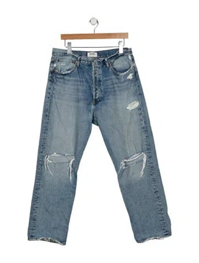 Pre-owned Agolde High-rise Straight Leg Jeans In Blue
