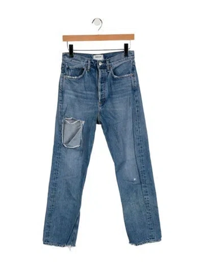 Pre-owned Agolde High-rise Straight Leg Jeans In Blue