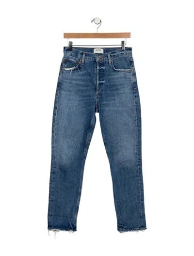Pre-owned Agolde High-rise Straight Leg Jeans In Blue
