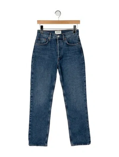 Pre-owned Agolde High-rise Straight Leg Jeans In Blue