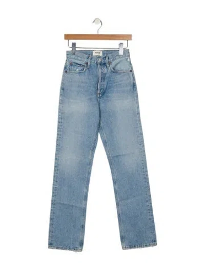 Pre-owned Agolde High-rise Straight Leg Jeans In Blue