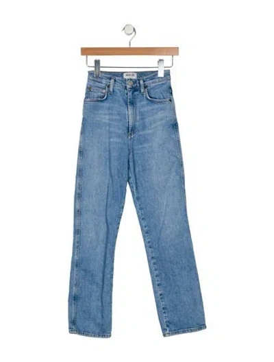 Pre-owned Agolde High-rise Straight Leg Jeans In Blue