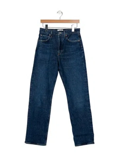 Pre-owned Agolde High-rise Straight Leg Jeans In Blue