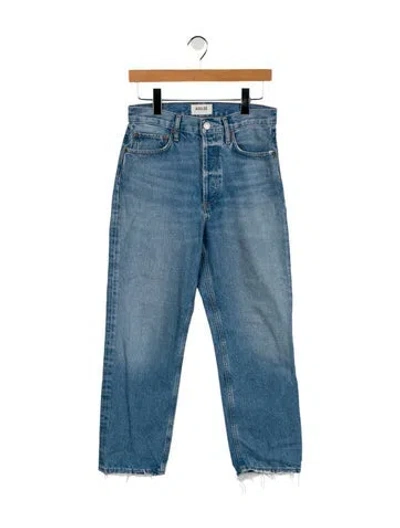 Pre-owned Agolde High-rise Straight Leg Jeans In Blue